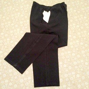 Judy Logan Black Pants, Pull-Up, Elastic Waist, Pockets, Petite M/L